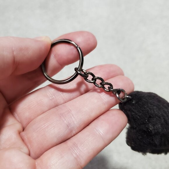 KIPLING Monkey Keychain Purse Bag Charm Chain Gorilla Furry Collector Black - Picture 4 of 4